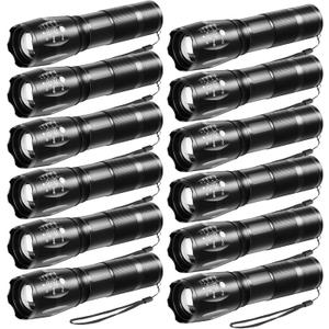 12Pack LED Flashlights High Lumens, 5Mode Tactical Flashlight for Home, Small Flashlights Powerful, Pocket Flashlight Battery Powered, Adjustable Torch Light, Mini Flash Light for Emergencies Camping