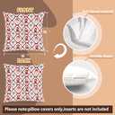 Coquette Red Bow Christmas Pillow Covers 18x18, Coquette Christmas Decor, Vintage Xmas Green Bow Santa Decorative Throw Pillow Covers for Home Living Room Bedroom