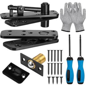 Hidden Pivot Hinge 570LBS Heavy Duty Door Hinges 360 Rotation Invisible Hinges Hidden Pivot Hinge Hardware for Bookcase, Secret Concealed Shelf Doors(Includes Hardware Kit)