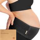 KeaBabies Pregnancy Belly Bands for Pregnant Women - 1-Pack, Soft & Breathable Maternity Belly Support Band, Easy Adjustable Maternity Belt for Back, Pelvic Support, Comfortable (Midnight Black, M/L)