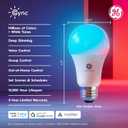 Cync GE A19 LED Smart Light Bulbs, Room Decor Aesthetic Bluetooth and WiFi Color Changing Lights, LED Indoor Light Bulb, Compatible with Alexa and Google (2 Pack)