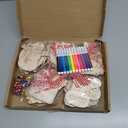 Golibra 40 PCS Wooden Christmas Ornaments, 20 Styles Unfinished Wood Crafts Kit with Strings, Colored Bells and Pens, Holiday DIY Crafts Christmas Tree Hanging Dcor