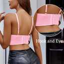 Avidlove Lace Bralettes for Women Y2k Strap Bustier Cami Top V Neck Camisole Lingerie (Pink, XXL)