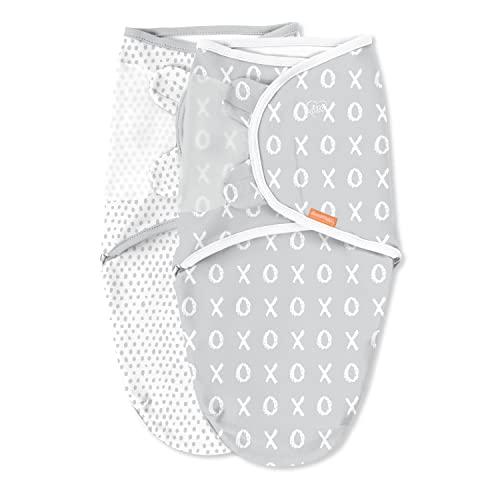 SwaddleMe Easy Change Swaddle – Size Small/Medium, 0-3 Months, 2-Pack (Kiss Ya)