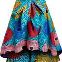 SHENBOLEN Women African Traditional Costume Flower Print Casual Dashiki Skirt (XX-Large)