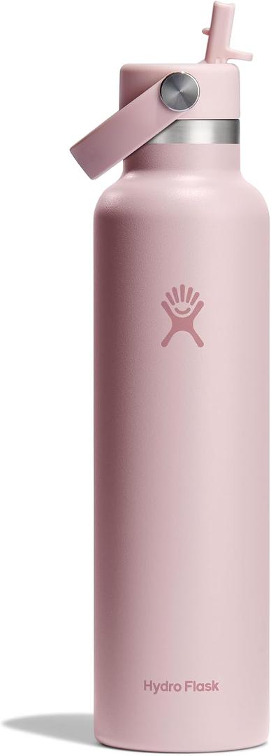 Hydro Flask Water Bottle - Insulated Stainless Steel - Straw Lid, Non Spill, Leakproof 24 Oz Trillium Pink