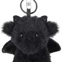 Apricot Lamb Cute Toys Plush Dragon Dinosaur Stuffed Animal Soft Keychain for Kids Bag, Purse, Backpack, Handbag (5 Inches)  (Black)