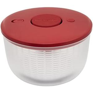KitchenAid Universal Salad Spinner with Removable Bowl, Colander and One Handed Pump Mechanism, Large Bowl Nests and Features Non Slip Base, 7.43 Quart, Empire Red
