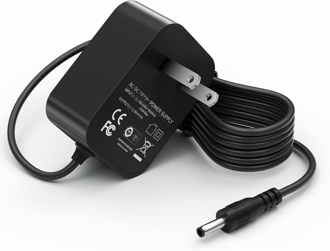 WUKUR 9V Power Supply for Guitar Pedals,Compatible with Boss PSA Adapter 9V DC for Pedals Like ME-80 ME-70 ME-25 GT-100 GT-1 GT-10 BR-80 RC-1 RC-3,5.9FT/1.8M Guitar Pedal Power Cable for Effects