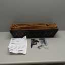 2 Pack 24 Inch Window Boxes Planters Railing Planter Box with Adjustable Brackets for Porch Fence Patio Balcony Hanging Flower Baskets with Coco Liners for Outdoor Garden Dcor - Black