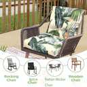 Outdoor Chair Cushion Set of 2 Black Waterproof Non Slip Tufted Thick Patio Wicker Chair Seat Cushion for Indoor Outdoor Furniture Rattan Chair,41.7 * 20.8 * 3.9"