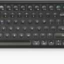 Compact Wireless Bluetooth Keyboard 99 Keys, Ultra-Slim Design, 4-Device Connectivity (2.4G + Bluetooth 5.0), Quiet Typing for PC/Mac/iOS/Android, 13 Multimedia Keys, Rechargeable,Black