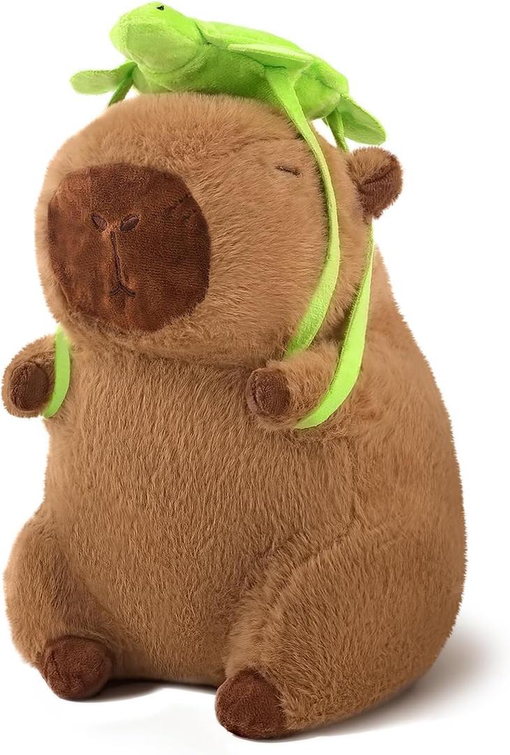 Cute Capibara Plush,Capibara Stuffed Animal,Capibaras Peluches 9 Inch Kawaii Fluffy Soft Plush for Teens Birthday Gift (Turtle)