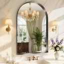 Arch Mirror for Bathroom Sink, 30"x48" Black Frame Mirror for Wall Mounted, Bathroom Vanity Mirror with HD Tempered Glass, Bedroom, Farmhouse, Living Room, Entry Way, Vanity, Restroom