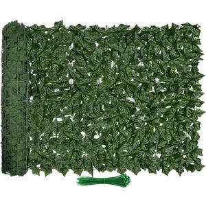 Artificial Ivy Fence Privacy Screen 120x40in UV-Anti Dense Faux Greenery Backdrop Fake Hedges Fence & Faux Ivy Vine Leaf Decoration for Patio Balcony Garden Wall Backyard Indoor Outdoor