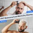 Electric Razor for Men, Head & Body Hair Shaver for Men, Cordless Rechargeable Wet/Dry Bald Head & Groin Waterproof Razor with Rotary Blades,Clippers, Beard Trimmer,Nose Trimmer, Brush (Gray)