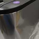 simplehuman 10 Liter / 2.6 Gallon Butterfly Lid Bathroom Step Trash Can, Brushed Stainless Steel with Black Trim