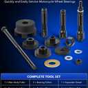 Orion Motor Tech Wheel Bearing Puller Tool Kit Compatible with Harley Davidson Motorcycles, Wheel Bearing Removal & Installation Tool for 3/4" 1" 25mm Bearings, 18pc Harley Wheel Bearing Tool