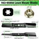 3 Pack 942-05056A Mower Blades with Nuts Replaces 942-05056, 742-05056A, 942-01054-H, 94201054H for Cub Cadet MTD Troy-Bilt Craftsman 54 Inch XT1 XT2 RZT L54 ZT1-54 ZT2-54 RZT 54 Tractors