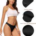 voenxe Women Bikini Underwear,Seamless Breathable Ladies Panties,No Show Comfortable Briefs Undies,Invisible Hipster,5-Pack (Black, M)