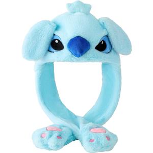 Lovemonster Cute Moving Ears Hat, Funny Plush Rabbit Animal Ears Hats Soft Cosy Dress Up Winter Hat for Adults Women Men (Blue)
