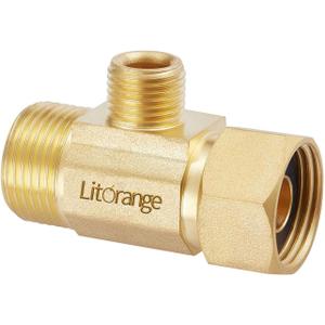 1 Pack Lead-Free Brass, Angle Stop Add-A-Tee Valve,Splitting Water Supply,1/2"-14NPS x 1/2"-14NPS x 3/8"MIP, 3 Way Adapter Or Tee Connector With A Sealing Tape
