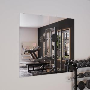 47"x26" 2-Pack Full Length Glassless Shatterproof Gym Mirror for Home Wall | 4 lbs Ultra Lightweight Full Body Nano Mirror,Frameless Garage Gym Mirror for Home Gym,Closet,Door,with Easy Installation Kit