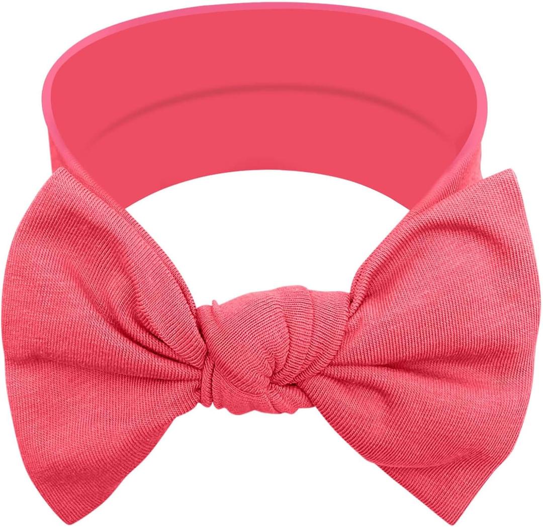 Baby Girl Headbands-Infant,Toddler Cotton Handmade Hairbands with Bows Child Hair Accessories (Hot Pink)