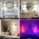 Battery Operated Wall Sconces Set of 2, Brass Gold Rechargeable Wall Sconces with Remote & Bulbs, Indoor Not Hardwired Wall Lights, 15 Colors Dimmable Cordless Wall Lamps for Living Room Hallway Foyer