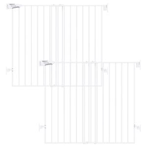 Babelio Baby Gate for Stairs, Kitchen & Doorways, No Bottom Bar| Easy Install| One-Handed Operation| Auto-Close| Hardware Mount Safety Dog Gate (White - B17, 34" H, 26-43" W-Standard 2 Pcs)