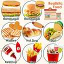 BUYGER Fast Food Play Food Toys for Kids Toddler Children Toy Kitchen Accessories Playset Plastic Toy Food Sets Pretend Play Gifts for 3 4 5+ Years Old