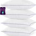 JOLLYVOGUE Pillows Standard Set of 4, Bed Pillow for Side, Back, and Stomach Sleepers, Down Alternative Filled Full Size Pillows, Luxury Hotel Quality and Machine Washable, 26" x 17", 4 Pack