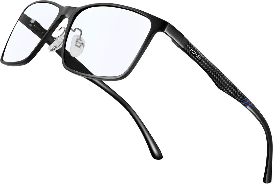 Mens Blue Light Glasses: Al-Mg Lightweight Blue light Glasses Anti Eyestrain Clarity Blue Glasses for Office Home