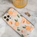 Summer Peach iPhone 15 Pro Max Case, Orange, Fruit Pattern