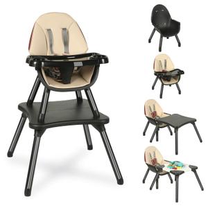 Baby Highchair,6 in 1 High Chairs for Babies and Toddler Baby Feeding Chair Coverts to HighChair for Babies, Kids Learning Table,Building Block Table,Kids Stool Removable Tray & Safety Harness(Black)