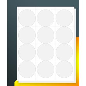 12UP 2.5" Round Labels for Laser & Inkjet Printers[50 Sheets,600 Labels]