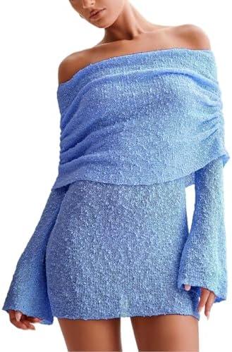 IYICLOTH Women's Beach Cover Ups Dress Off Shoulder Bell Sleeve Sexy Summer Vacation Swimwear Bodycon Cover-ups M IYICLOTH Women's Beach Cover Ups Dress Off Shoulder Bell Sleeve Sexy Summer Vacation Swimwear Bodycon Cover-ups M