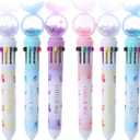 10-in-1 Multicolor Butterfly Retractable Ballpoint Colored Pen 8pcs 0.7mm Colorful Ink Pen Smooth Writing for Work Gifts for Office, Supplies (Butterfly, 8pcs)