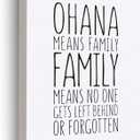 Ohana Means Family Sign Hawaiian Home Decor, Ohana Hawaii Gifts for Women Men, Framed Hawaiian Hawaii Canvas Poster Painting Wall Art, Ready to Hang for Home Office Bathroom 12 x 15 Inch