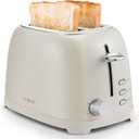 Ultrean Toaster 2 Slice with Extra-Wide Slot for Toasting Bagels, Breads, Waffles & More, Stainless Steel Material with Removable Crumb Tray, 6 Browning Settings