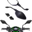Universal Motorcycle Mirrors, 10MM 8MM Universal Motorcycle Rear View Side Handlebar Mirror Black, Compatible with ATV, Scooter, Dirt Bike, Cruiser, Snowmobile