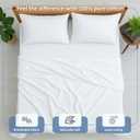 Cottington Lane 100% Cotton Olympic Queen Sheet Set, 4 Piece White Luxury Hotel Quality Sheets, Deep Pocket Fits 8-16 Inch Mattress, Breathable, Durable, Cooling Sheets with Smooth Satin Weave