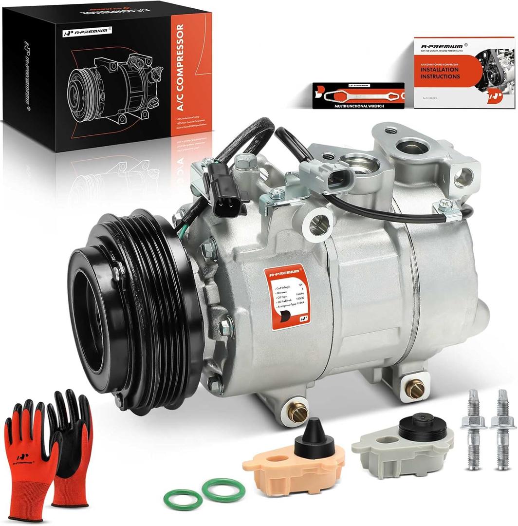 A-Premium A/C Compressor with Clutch Compatible with Ford Focus 2.0L 2014-2018 Naturally Aspirated (Not Turbocharged)
