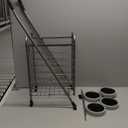 Shopping Cart with Wheels, Folding Grocery Cart with Metal Frame, Foam Wrapped Handle, Versatile Rolling Cart with Basket, Lightweight Compact Utility Cart for Groceries, Laundry (Silver)