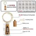 MUMUXI 10 Pack Bottle Lights with Cork Switch, 3.3ft 20 LED Warm White String Lights, Universal Fit for Wine and Liquor Bottles, Ideal for Christmas, Indoor and Outdoor Decoration, Easy to Use