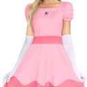 For G and PL Women's Pink Princess Costume Puff Sleeve Off Should Dress, XL