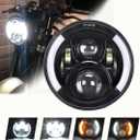 7 Inch Led Motorcycle Headlight with DRL Turn Signal Lights for Motorcycle (Signal Headlight)