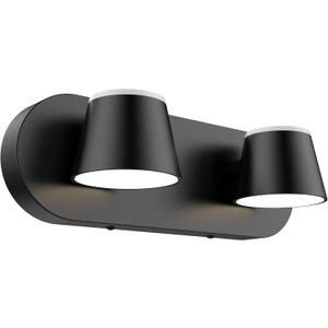 URSOLA 2 Light Bathroom Vanity Light, LED Black Wall Light Fixtures, Up and Down Rotatable Dimmable, 13 inch Bathroom Lighting Fixtures Over Mirror