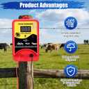 Electric Fence Charger for Livestock(with Grounding Rod), Electric Fence Charger, Fence Energizer 12KV Repel Predators, Fence Charger Ensure Secure Livestock Containmen,Supply for Diverse Farm