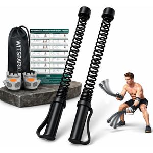 WITSPARKLLE 2PCS Ropeless Battle Ropes for Home Gym, Portable Cordless Workout Ropes with Gloves, Bag & Tutorial, Low-Impact HIIT Fitness Equipment for Full Body Cardio and Strength
Training